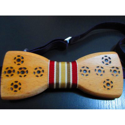 Handmade wooden bow tie.