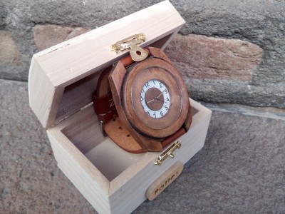 Handmade wooden watch.