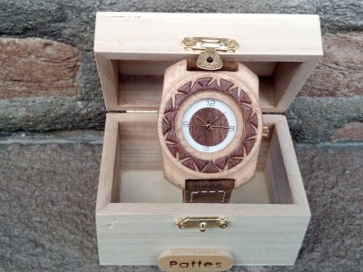 Handmade wooden watch.