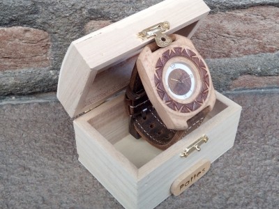 Handmade wooden watch.